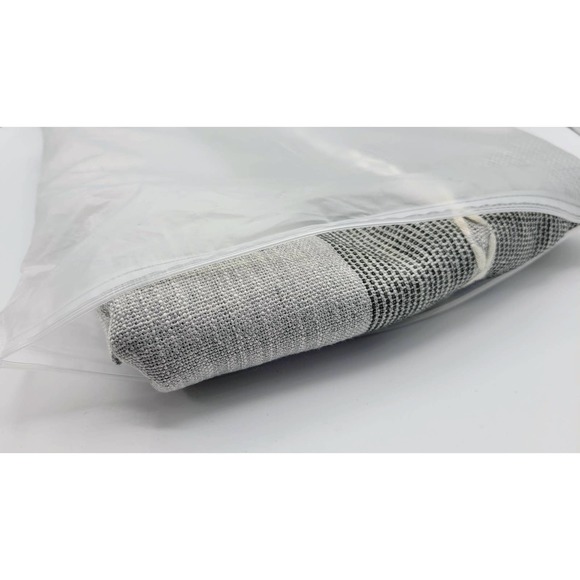 LAFAVILLE Cotton Linen Tablecloth - Grey Stripe Rectangle 55" x 70" (140x180cm) - Picture 4 of 10